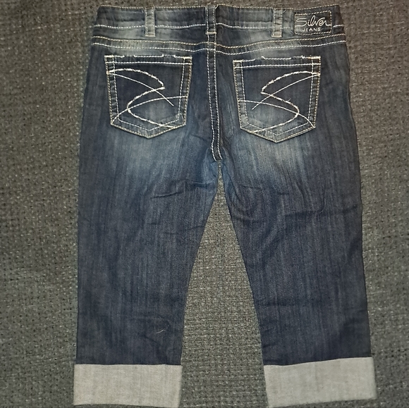Silver SANTORINI Cropped Jeans sz 36 / 27 - Picture 1 of 5